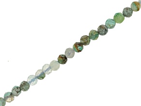 Blue Chrysocolla Mix 3mm Faceted Round Bead Strand Approximately 14-15" in Length