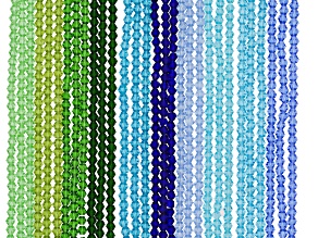 Multicolor Glass 4mm Bicone Bead Strand Set of 30