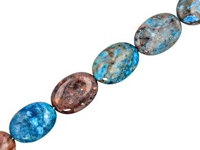 Blue Jasper 18x13mm Oval Bead Strand