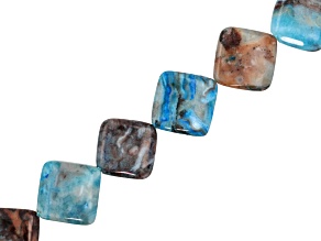 Blue Jasper 17mm Diamond Shape Bead Strand 15 inches