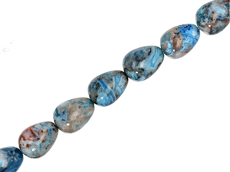 Blue Jasper 14x10mm Drop Shape Bead Strand 15 inches