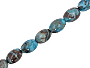 Blue Jasper 14x10mm Melon Shape Bead Strand 15 inches