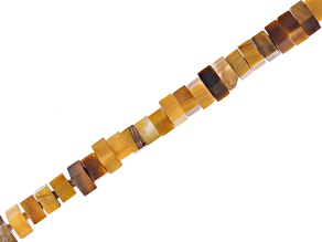 Tiger's Eye 2x2mm Square Spacer Bead Strad Approximately 14-15" in Length