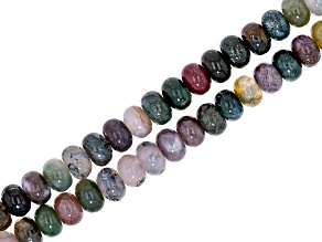 Indian Agate 8x5mm Rondelle Bead Strand Approximately 14-15" in Length Set of 2