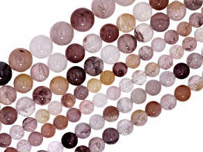 Multicolor Agate Round Bead Strands in Assorted Sizes Set of 7