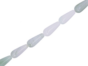 Tianshan Cui Quartzite 20x8mm Teardrop Bead Strand Approximately 14-15" in Length