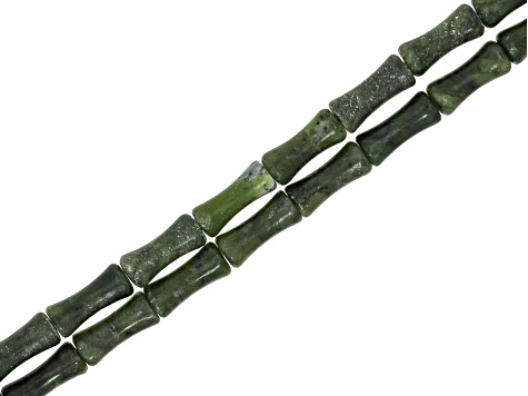 Serpentine 12x5mm Bamboo Shape Bead Strands Approximately 14-15" in Length Set of 2