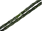 Serpentine 12x5mm Bamboo Shape Bead Strands Approximately 14-15" in Length Set of 2