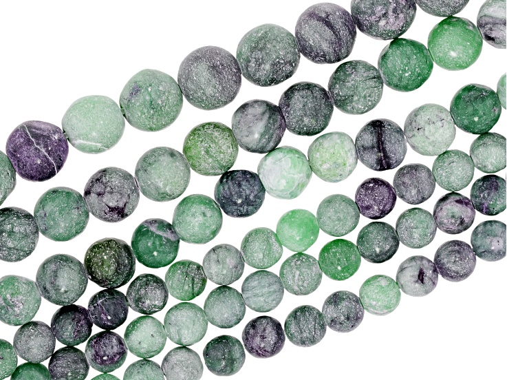 Serpentine 6mm, 8mm, & 10mm Round Bead Strand Approximately 14-15" in Length Set of 6