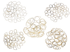 Gold Tone Assorted Size Diamond Cut Teardrop Link Set of 200