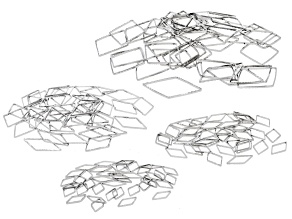 Silver Tone Assorted Size Diamond Cut Rhombus Link Set of 160