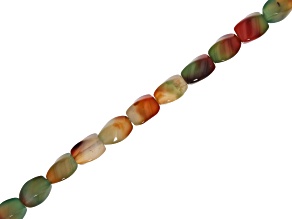 Green & Brown Banded Agate 8x12mm Twisted Oval Bead Strand Approximately 14-15" in Length