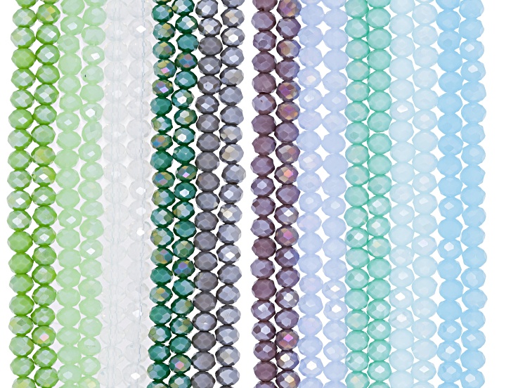 English Garden Mix of Faceted Rondelle Bead Strands Set of 20