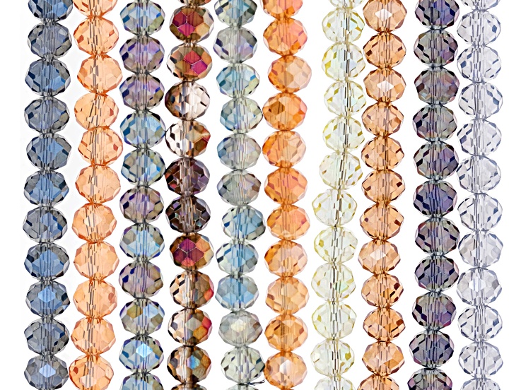 Shimmering Beach Mix of Faceted Rondelle Bead Strands Set of 20 ...