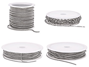 Stainless Steel Assorted Style Unfinished Chain Total of 16 Meters
