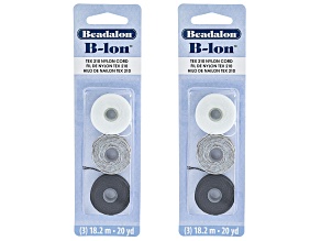 White, Gray, & Black B-Lon Nylon Cord Set of 2 Total of 40 Yards