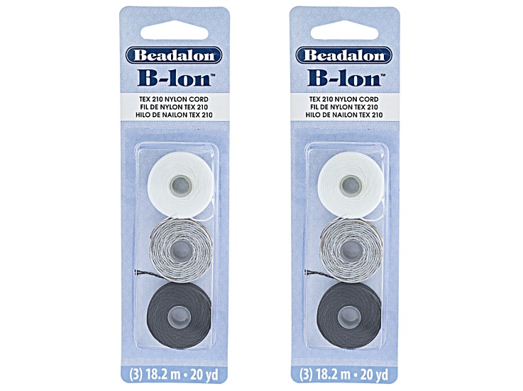 White, Gray, & Black B-Lon Nylon Cord Set of 2 Total of 40 Yards