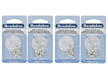Picture of Silver Plated 5mm Memory Wire End Cap Set of 40