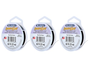 Black Dandyline .2mm Beading Thread Set of 3 Total of 75 Meters