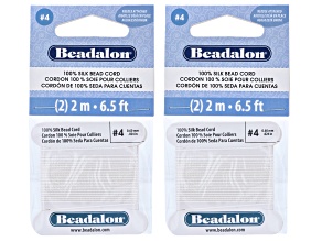 White 0.6mm Silk Thread with Needle Set of 4 Total of 8 Meters