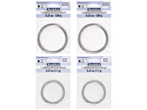 Silver Tone Remembrance Memory Wire Bracelet Set of 4