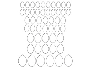 Stainless Steel Assorted Size Oval Hoop with Saddleback Backing Set of 50