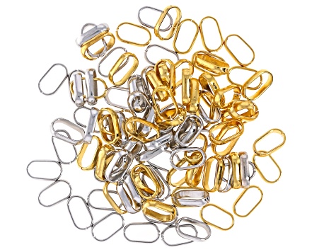 Silver & Gold Tone Oval and Double Oval Open Jump Ring Set of  400