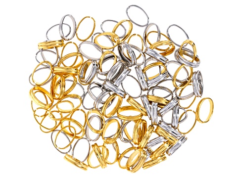 Silver & Gold Tone Oval and Double Oval Open Jump Ring Set of  400