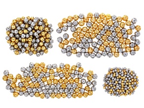 Silver & Gold Tone Assorted Size Filigree Bead Set of 800