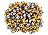 Silver & Gold Tone Assorted Size Filigree Bead Set of 800