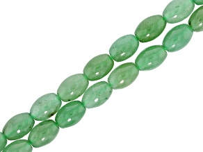 Green Aventurine 8x12mm Rice Shape Bead Strand Approximately 14-15" in Length Set of 2