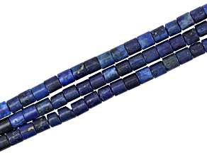 Lapis Lazuli 4x4mm Cylinder Bead Strand Approximately 14-15" in Length Set of 3