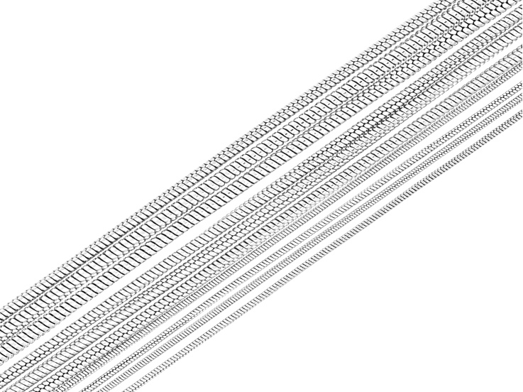 Stainless Steel 18" & 20" Round Snake Finished Chain Set Set of 10