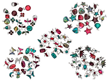 Picture of Multicolor Abalone Charm Mix Set of 100