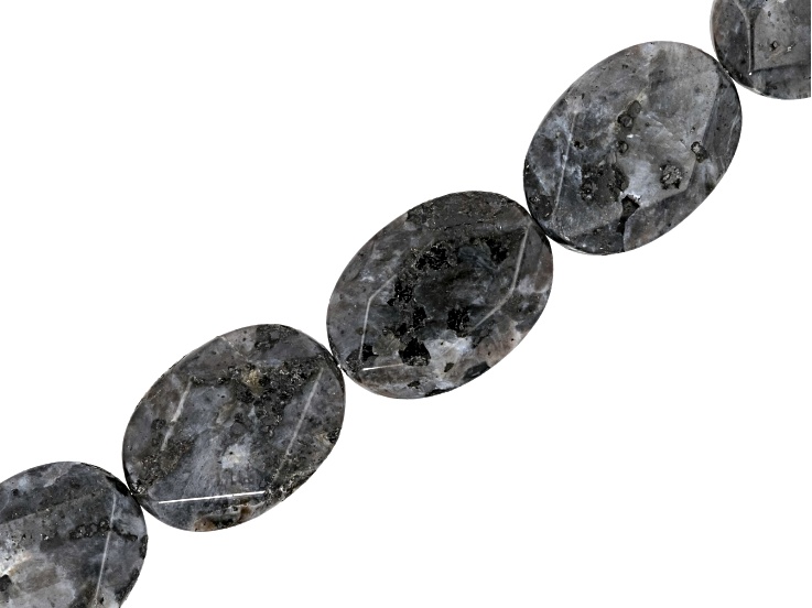 Larvikite 22x30mm Faceted Oval Bead Strand Approximately 15-16" in Length