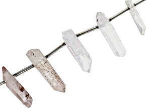 Crystal Quartz 22x10- 40x8mm Point Bead Strand Approximately 15-16" in Length