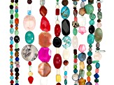 Multi-Stone Bead Strand Approximately 15-16" in Length Set of 10