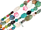 Multi-Stone Bead Strand Approximately 15-16" in Length Set of 10