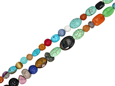 Multi-Stone Bead Strand Approximately 15-16" in Length Set of 10