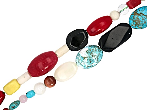 Multi-Stone Bead Strand Approximately 15-16" in Length Set of 10