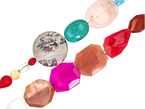 Multi-Stone Bead Strand Approximately 15-16" in Length Set of 10