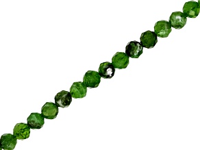 Chrome Diopside 4mm Faceted Round Bead Strand Approximately 15-16" in Length