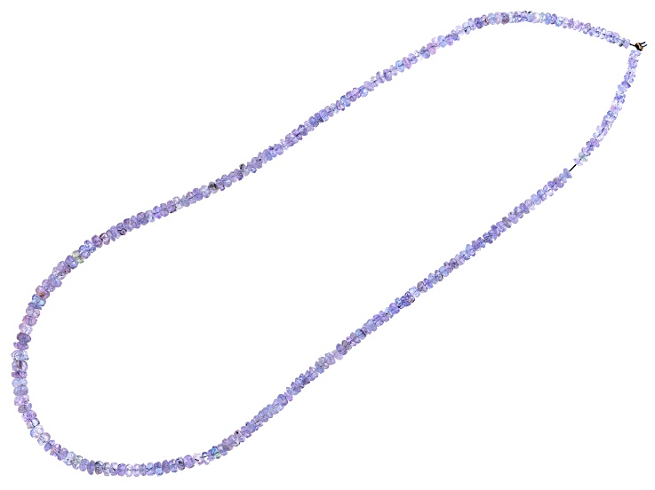 Tanzanite 3.5-4mm Graduated Faceted Rondelle Bead Strand Approximately 15-16" in Length