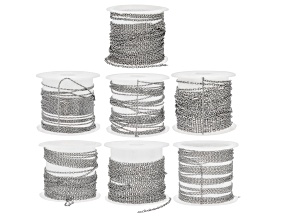 Stainless Steel Unfinished Assorted Chain Set Total of 28 Meters