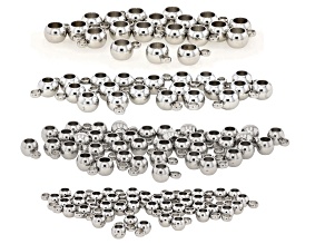 Stainless Steel Assorted Size Rondelle Bead Bail Set of 120
