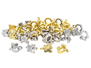 Gold & Silver Tone11.5x8mm Butterfly Slider Bail Set of 40