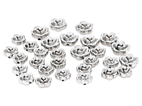 Stainless Steel Flower Bead Set of 30