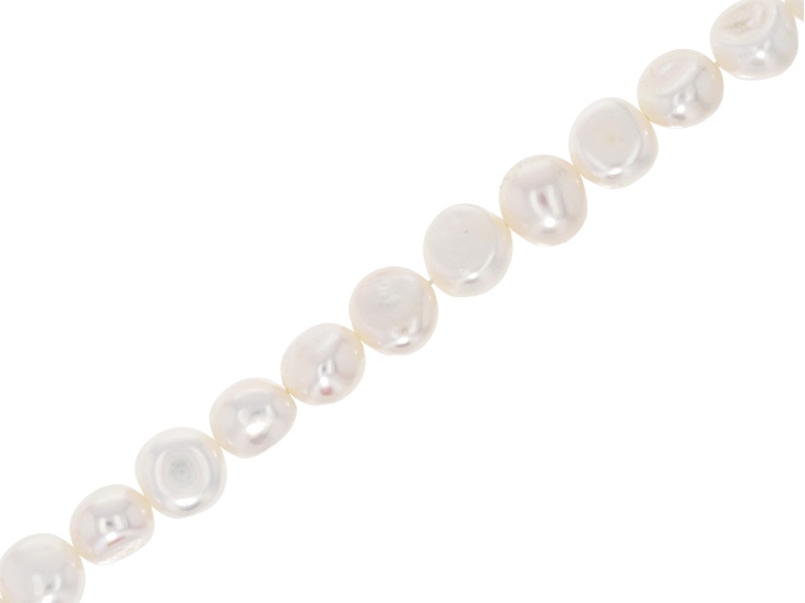 White Cultured Freshwater Pearl 8x7-9x8mm Potato Bead Strand Approximately 15" in Length