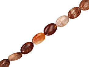Fossilized Coral 14x10mm Oval Bead Strand Approximately 14-15" in Length