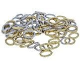 Gold & Silver Tone Textured Oval Jump Rings in Assorted Sizes Set of ...